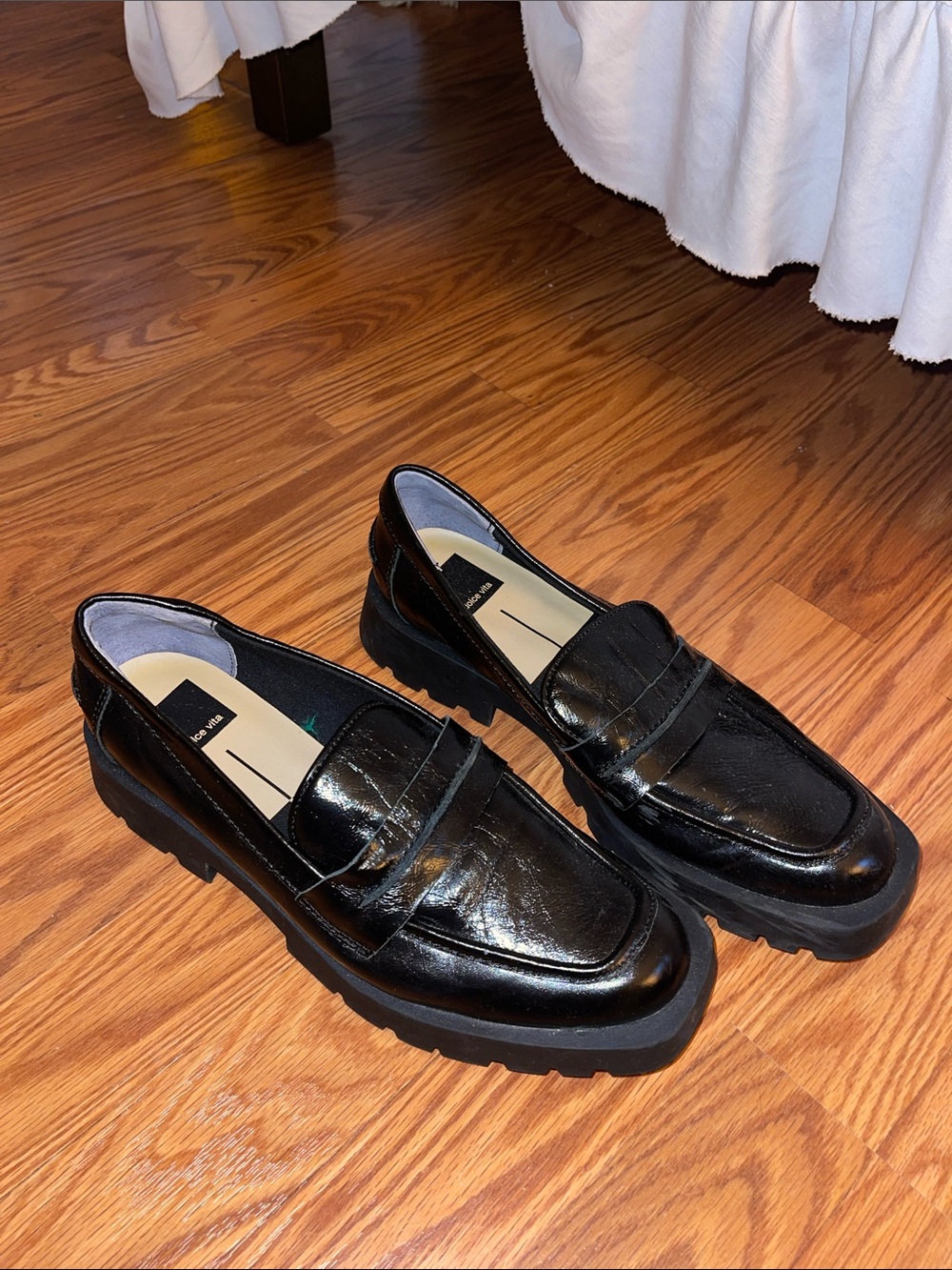 Dolce Vita Black Patent Platform Loafers